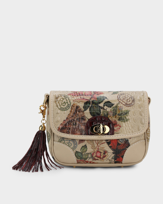 Сумка из натуральной кожи с фактурой под крокодила