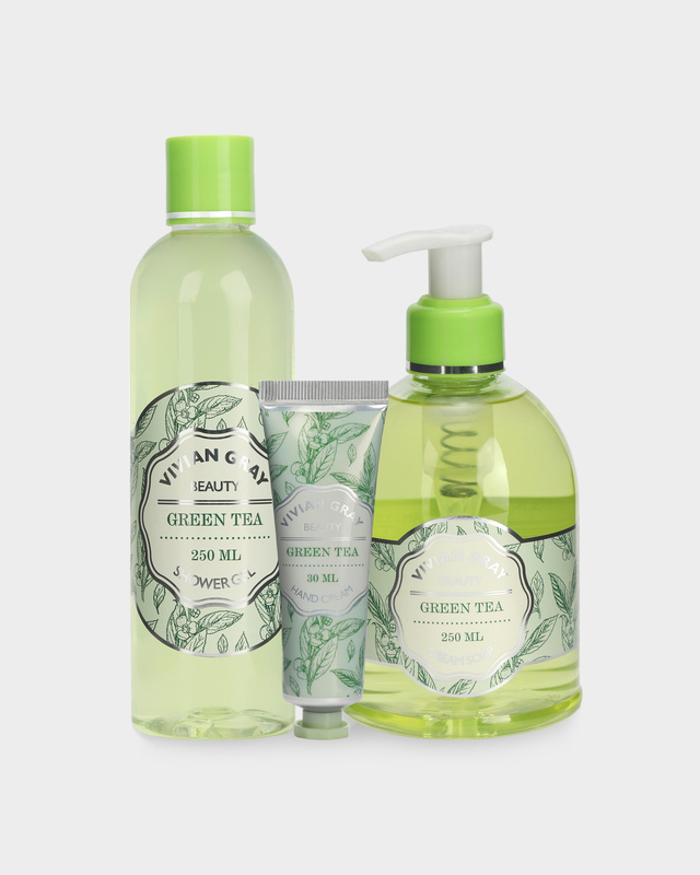 Набор  &laquo;Green Tea &raquo;: гель для душа, крем для рук и мыло для рук