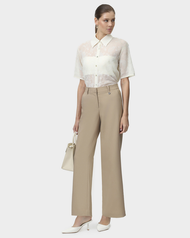 Широкие брюки из прочного смесового материала