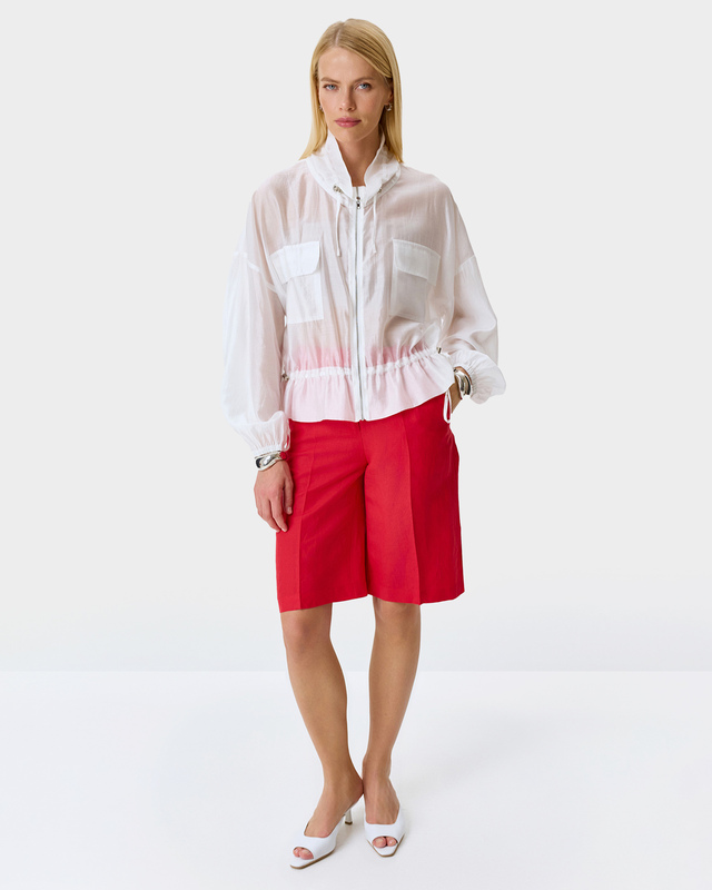 Шорты-бермуды из смесового льна и вискозы