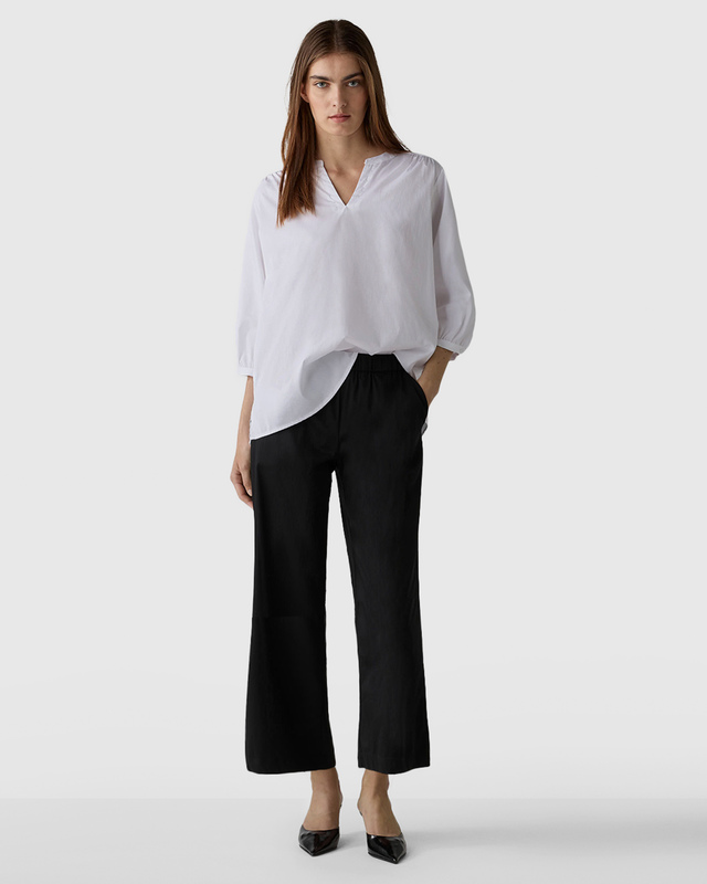 Широкие брюки-кюлоты с эластичным поясом