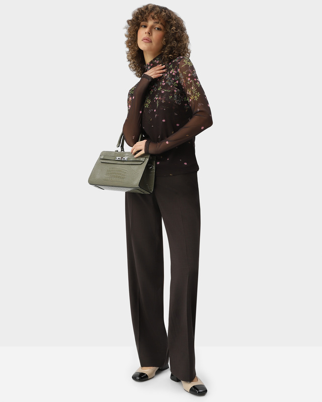 Брюки прямого кроя с боковыми прорезными карманами