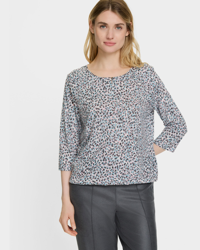 Блузка из хлопка и модала Clara с абстрактным принтом