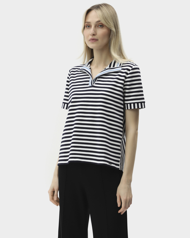 Свитшот из хлопкового футера с отложным воротником