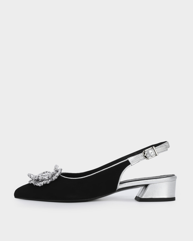 Туфли с открытой пяткой на устойчивом каблуке