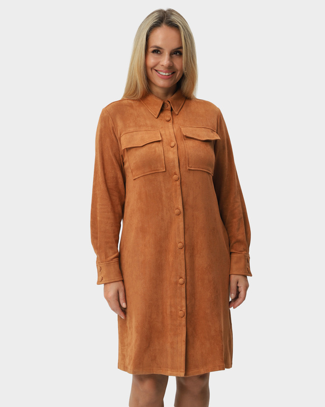 Платье-рубашка из экозамши 4590₽