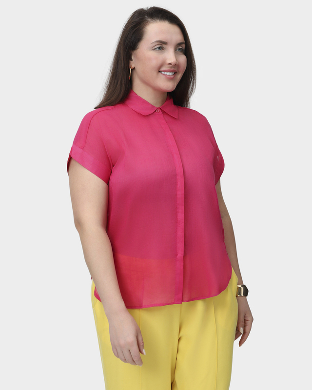 Блузка из рами с короткими рукавами 5990₽