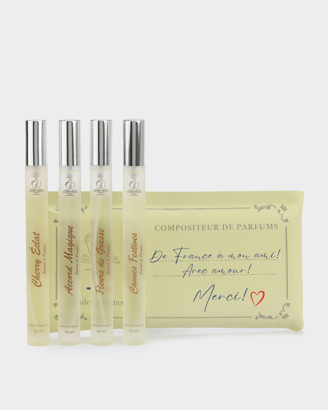 Набор духов: Accord Magique, Cherry Eclat, Fleurs de Grasse, Cannes Festives, 4 х 16 мл