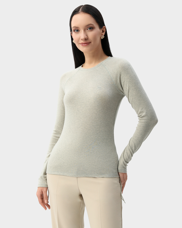 Лонгслив прямого кроя с шерстью в составе