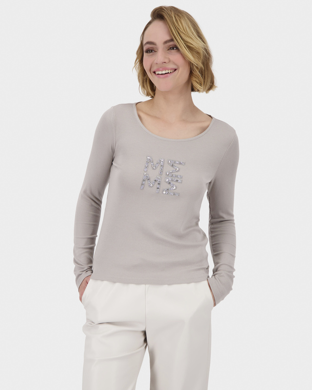 Лонгслив с аппликацией и стразами