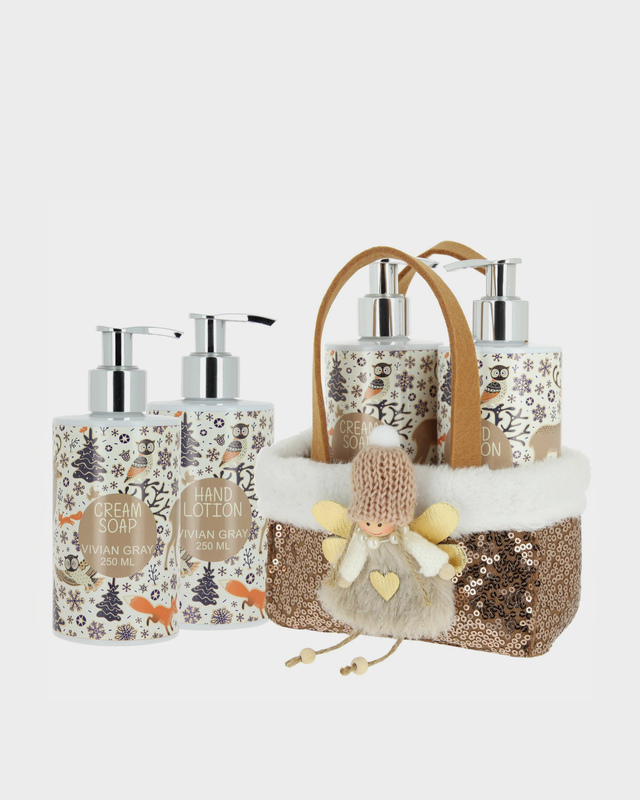 Набор новогодний Рождественский лес жидкое мыло для рук и крем для рук 2х250 мл 2499₽