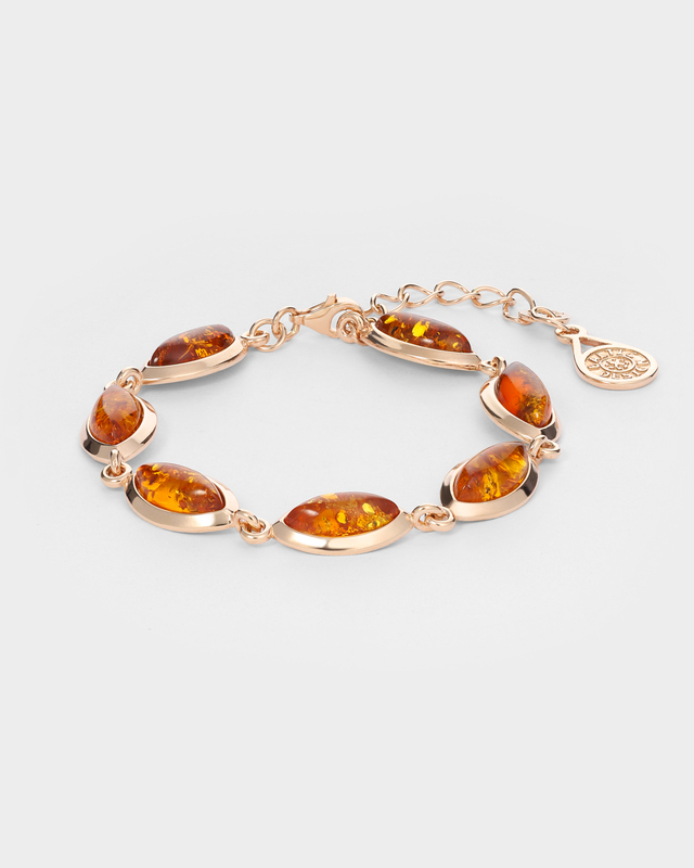 Браслет из позолоченного серебра с природным янтарем