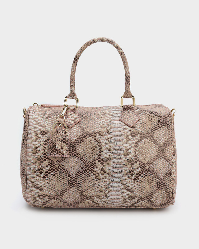 Сумка из натуральной кожи с фактурой под змею