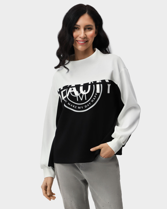 Свитшот контрастного дизайна из скубы