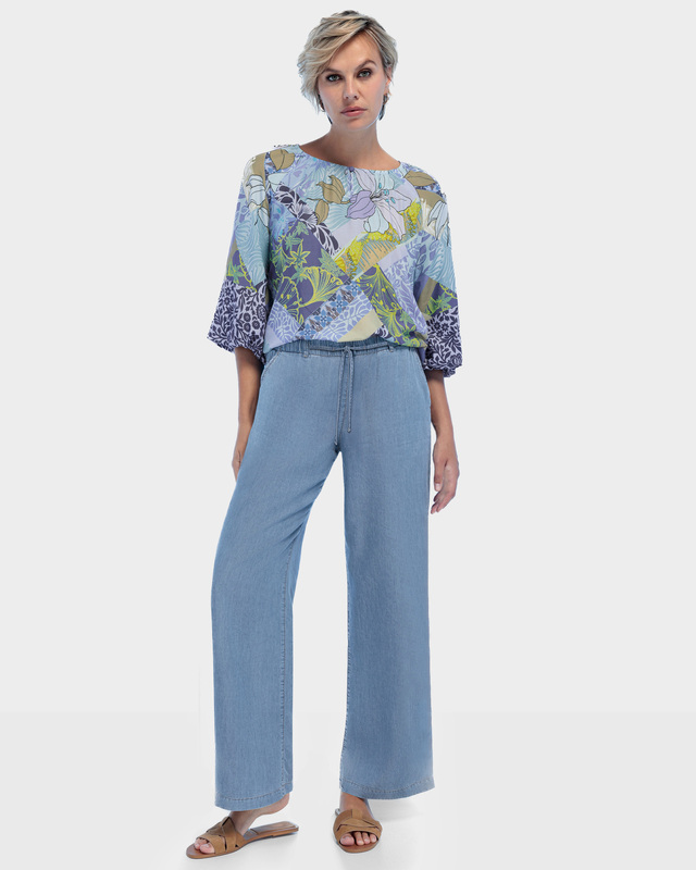 Широкие брюки из выбеленного лиоцелла