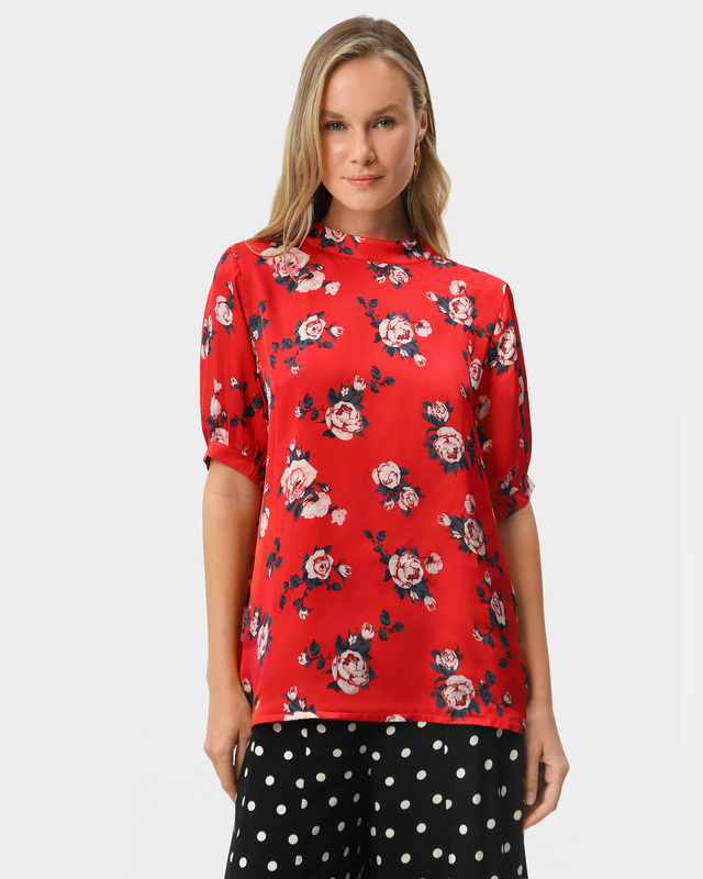 Блузка из вискозы и района с цветочным принтом