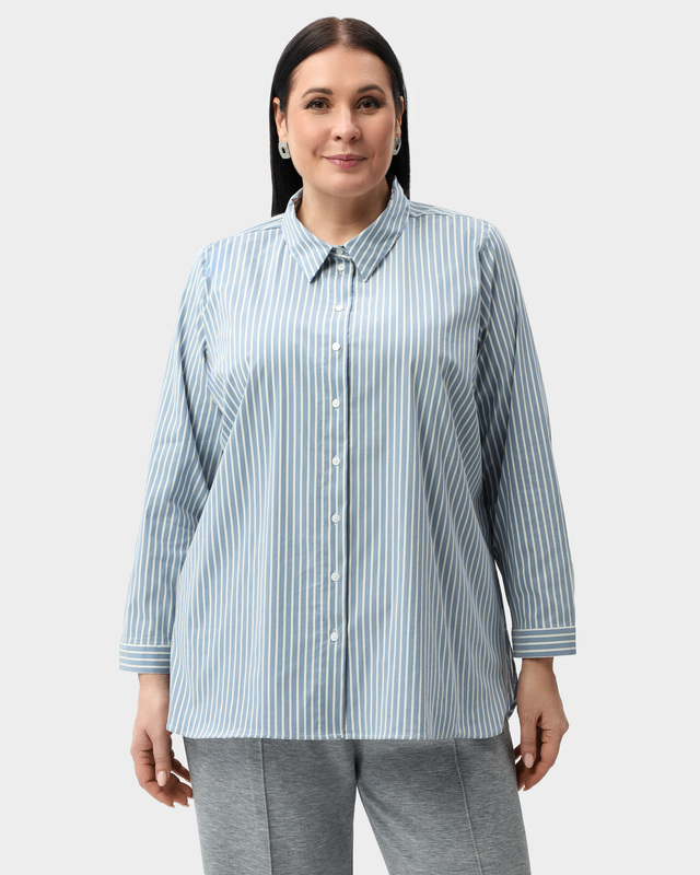 Рубашка из высокоэластичного хлопка в полоску
