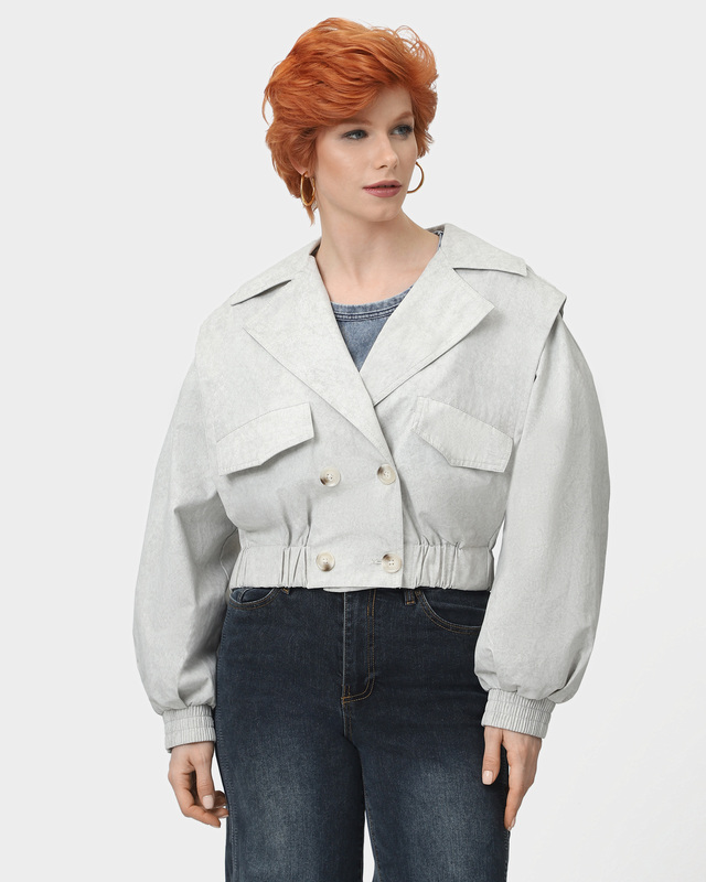 Ветровка свободного кроя с резинкой по низу