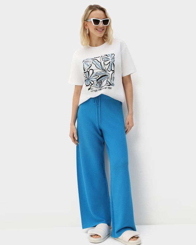 Повседневные вязаные брюки с вискозой в составе