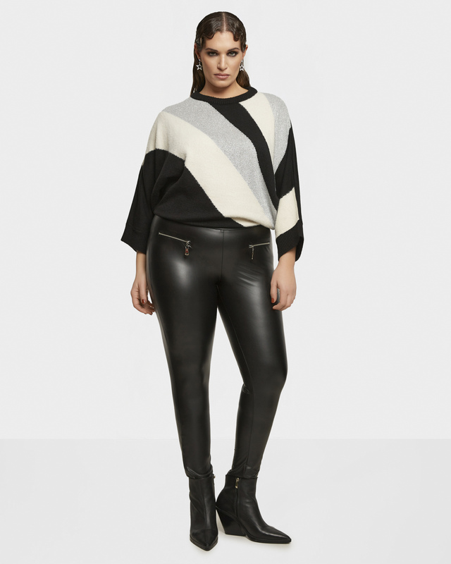 Брюки из экокожи с эластичным поясом