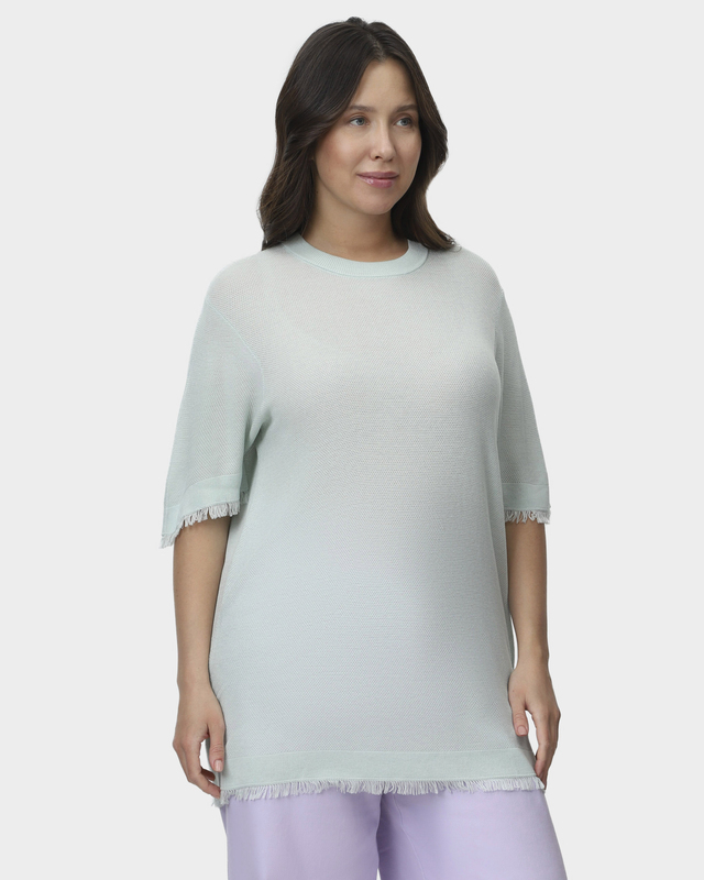 Пуловер из тенсела, ацетата и шелка