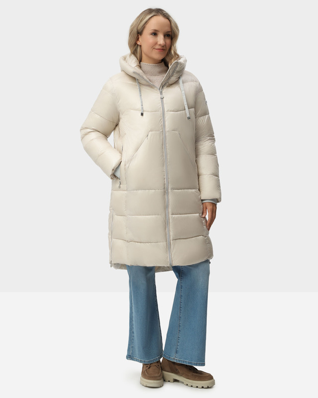 Пальто с глянцевой поверхностью и утеплителем Thermolite