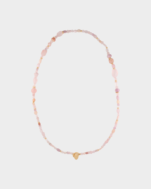 Колье из розового кварца