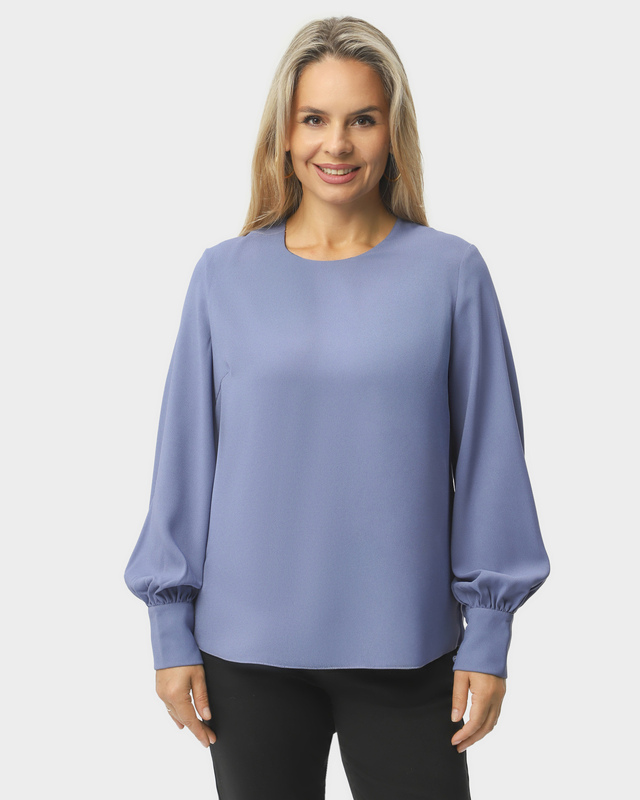 Блузка прямого силуэта из сатинового материала