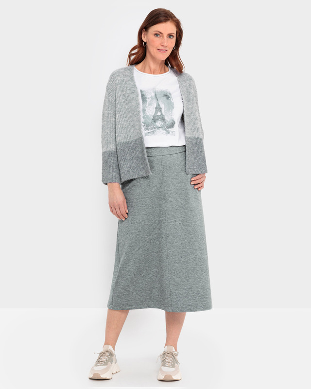 Юбка миди из меланжевого трикотажа