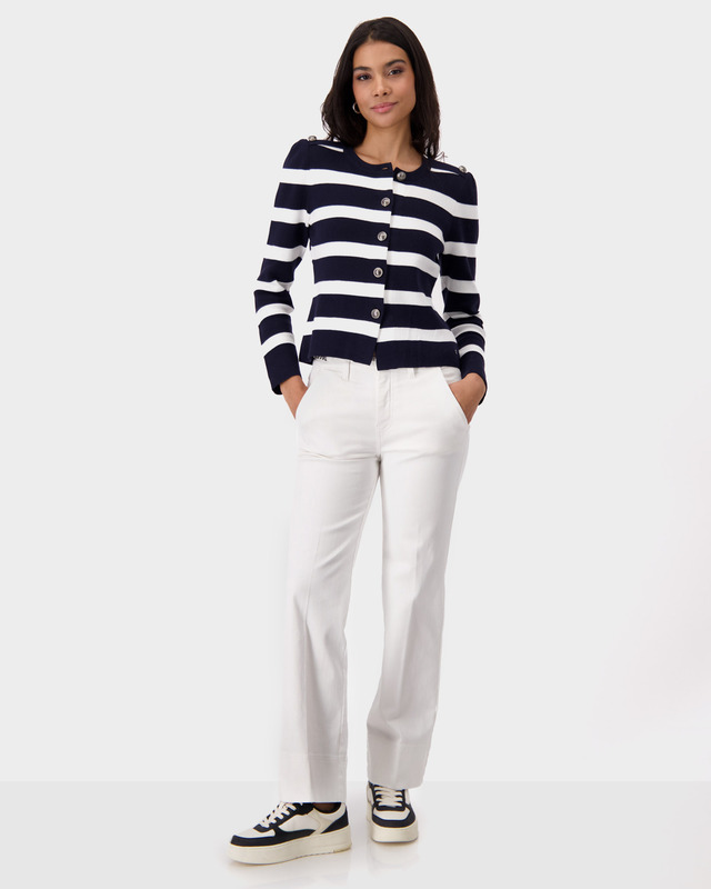 Джинсы прямого кроя с декоративными цепочками на поясе