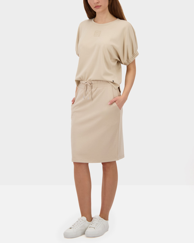 Юбка миди с эластичным поясом на кулиске