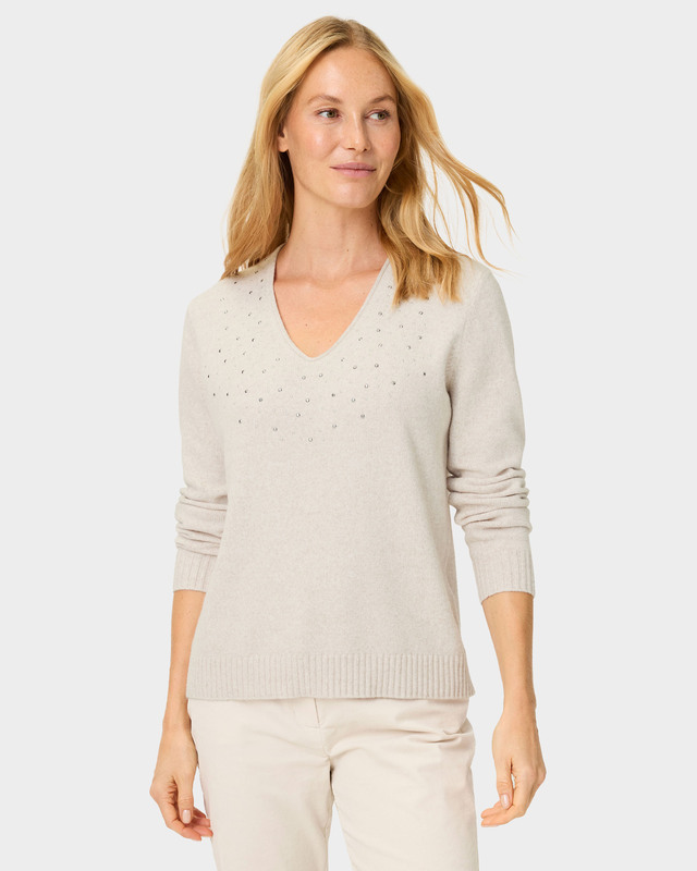 Пуловер Henny с декором из термоклеевых стразов