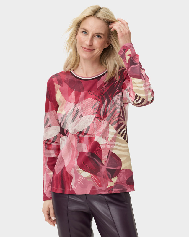 Хлопковый лонгслив Hannah с крупным абстрактным принтом