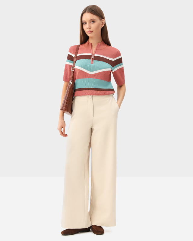 Брюки прямого кроя с эластичным поясом