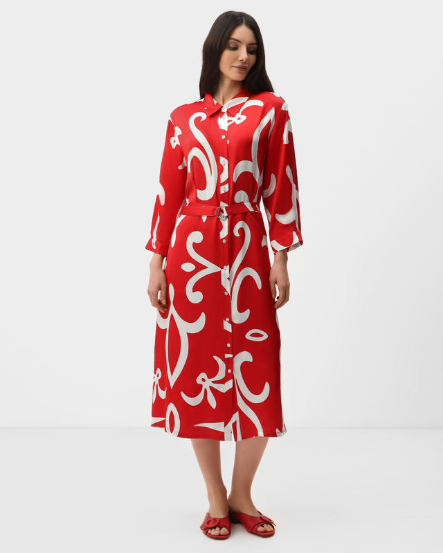 Платье-рубашка из вискозы с арабесковым принтом 17290₽