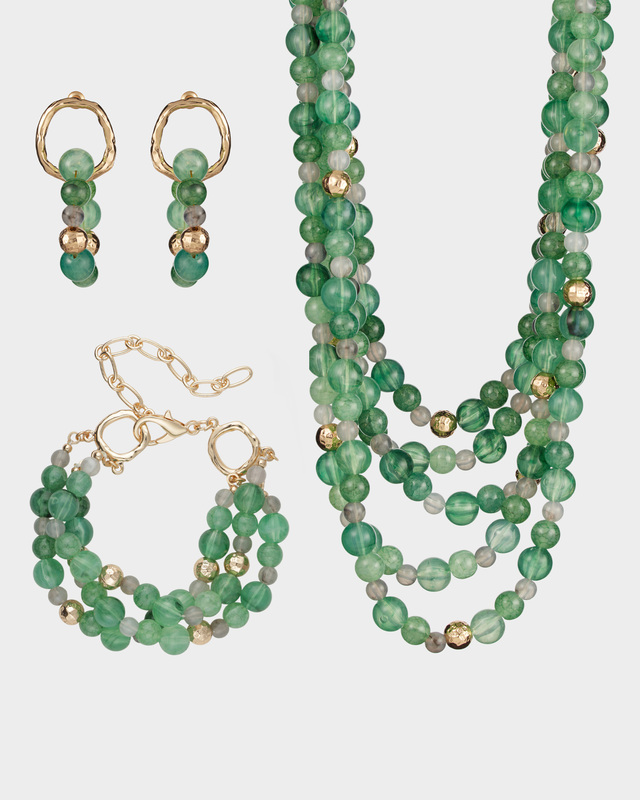 Комплект: колье, браслет и серьги