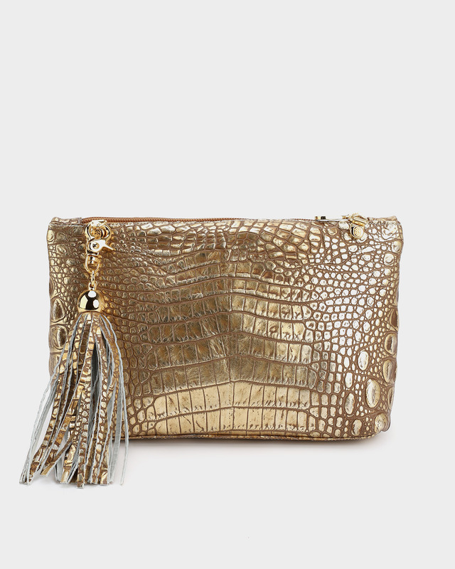 Сумка из натуральной кожи с тиснением под крокодила