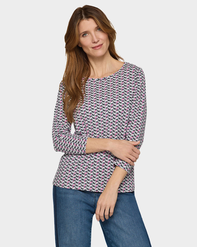 Лонгслив из эластичного трикотажа с геометрическим принтом