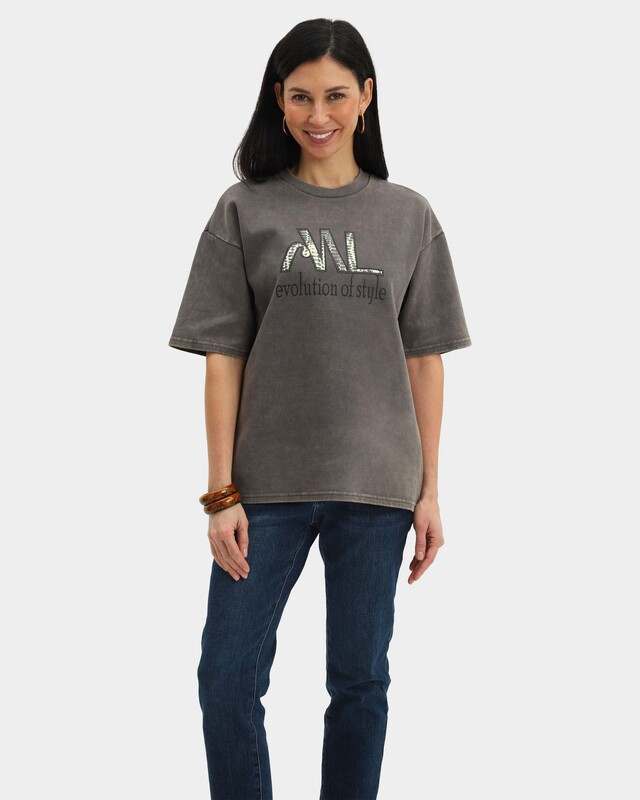 Футболка силуэта оверсайз из плотного мерсеризованного хлопка