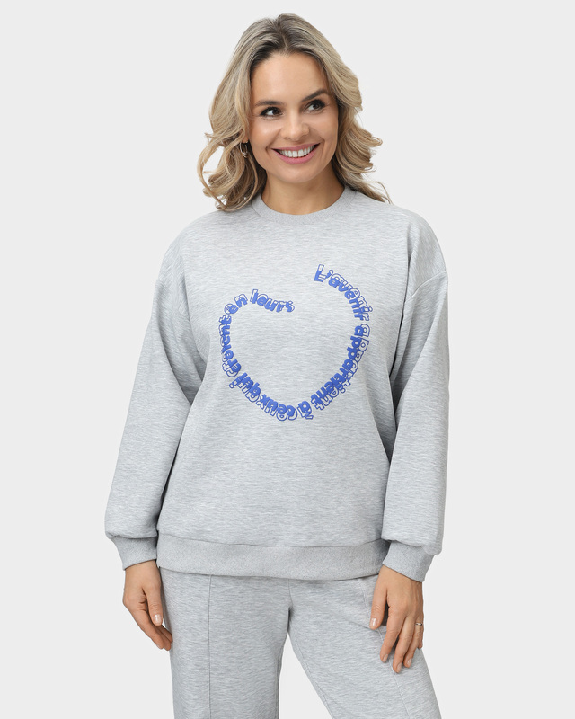 Трикотажный оверсайз-свитшот с объемным принтом