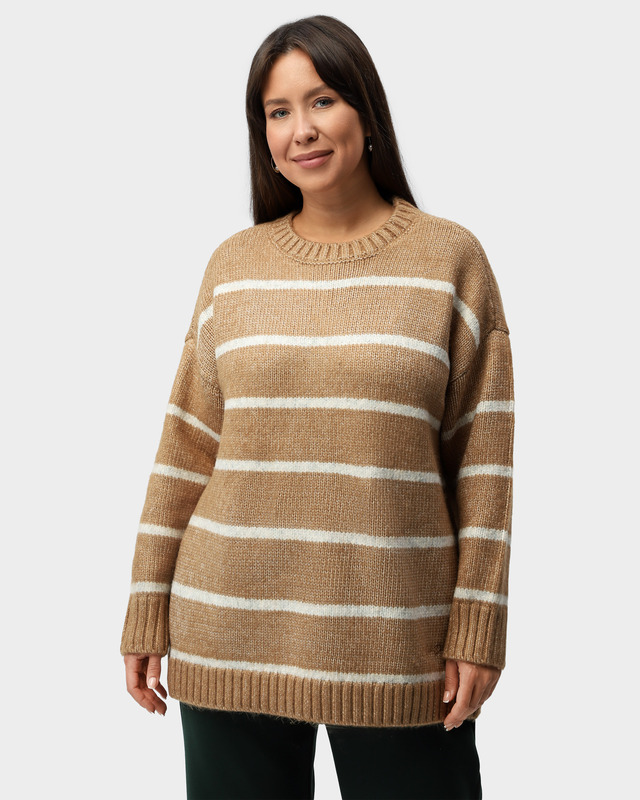 Вязаный пуловер оверсайз в полоску