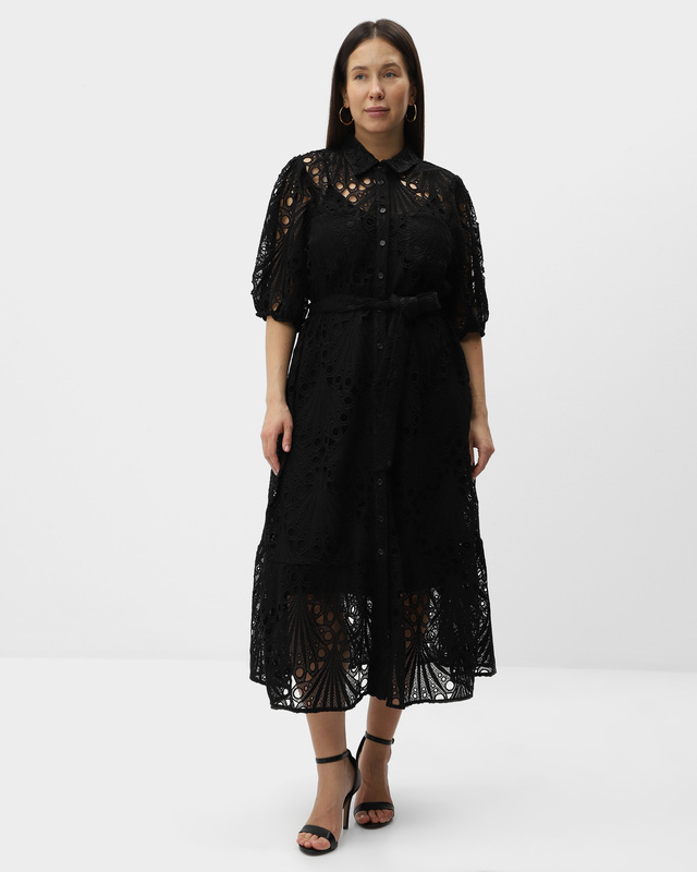 Платье-рубашка из ажурного кружева с вискозной подкладкой 10990₽