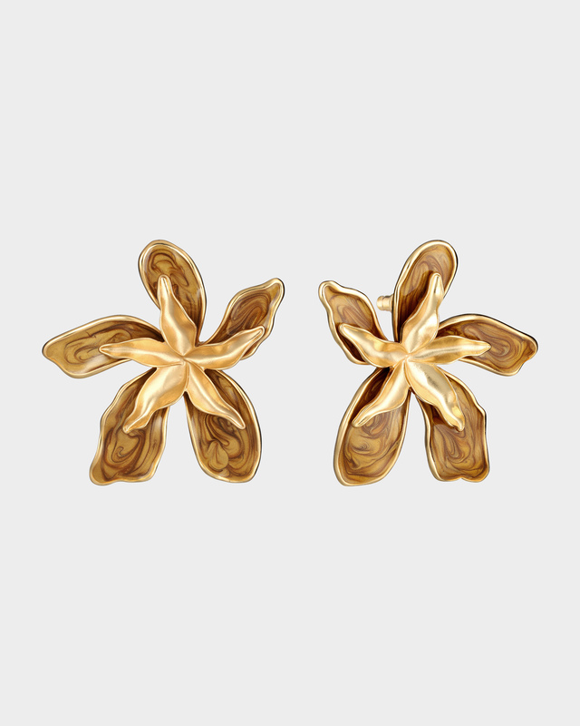 Серьги-цветы с эмалевым покрытием