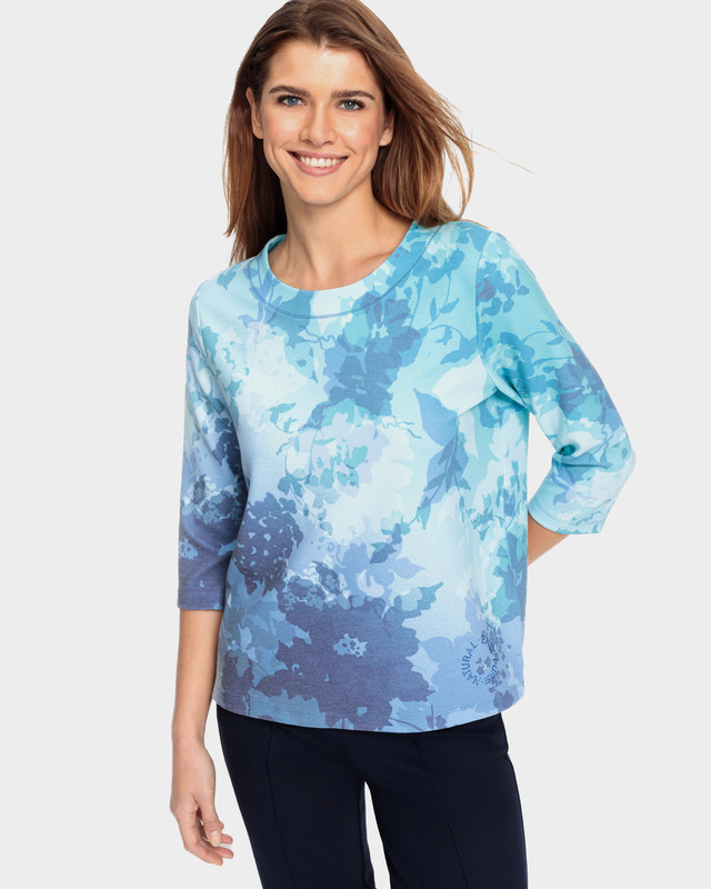 Трикотажный пуловер с цветочным принтом