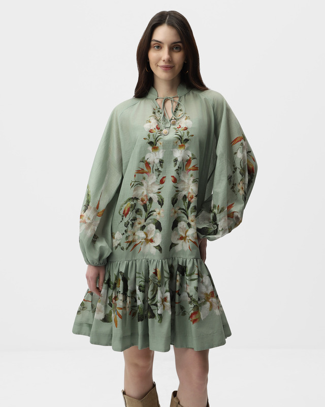 Платье А-силуэта с юбкой-воланом и внутренним платьем на бретелях La ...