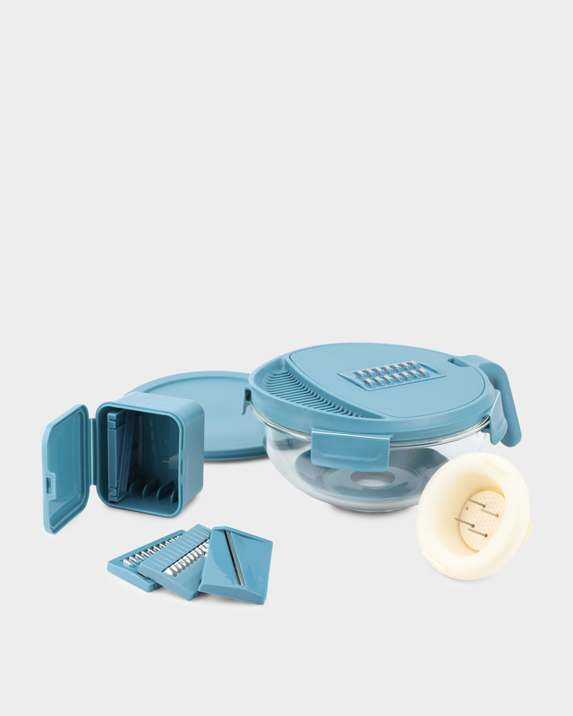 Стеклянная миска для смешивания (2000 мл) с крышками и 5 насадками