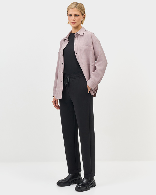 Трикотажные брюки прямого кроя с прорезными карманами