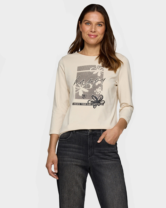 Пуловер из мягкого эластичного хлопка с сияющим принтом и стразами