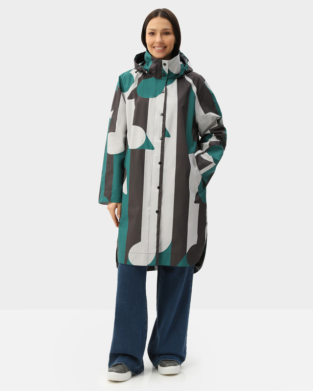 Ветровка из водоотталкивающей ткани с геометрическим принтом и капюшоном
