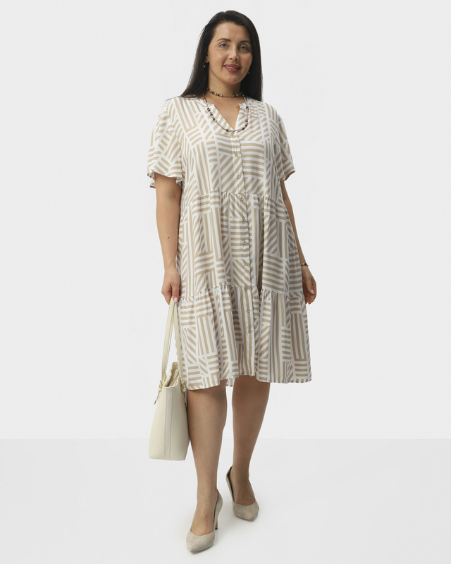 Платье миди из вискозы с геометрическим принтом 3990₽